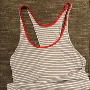 SOLD - Lululemon Grey and White Stripe Tank